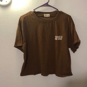 Kindness and Grace Brown Crop Top